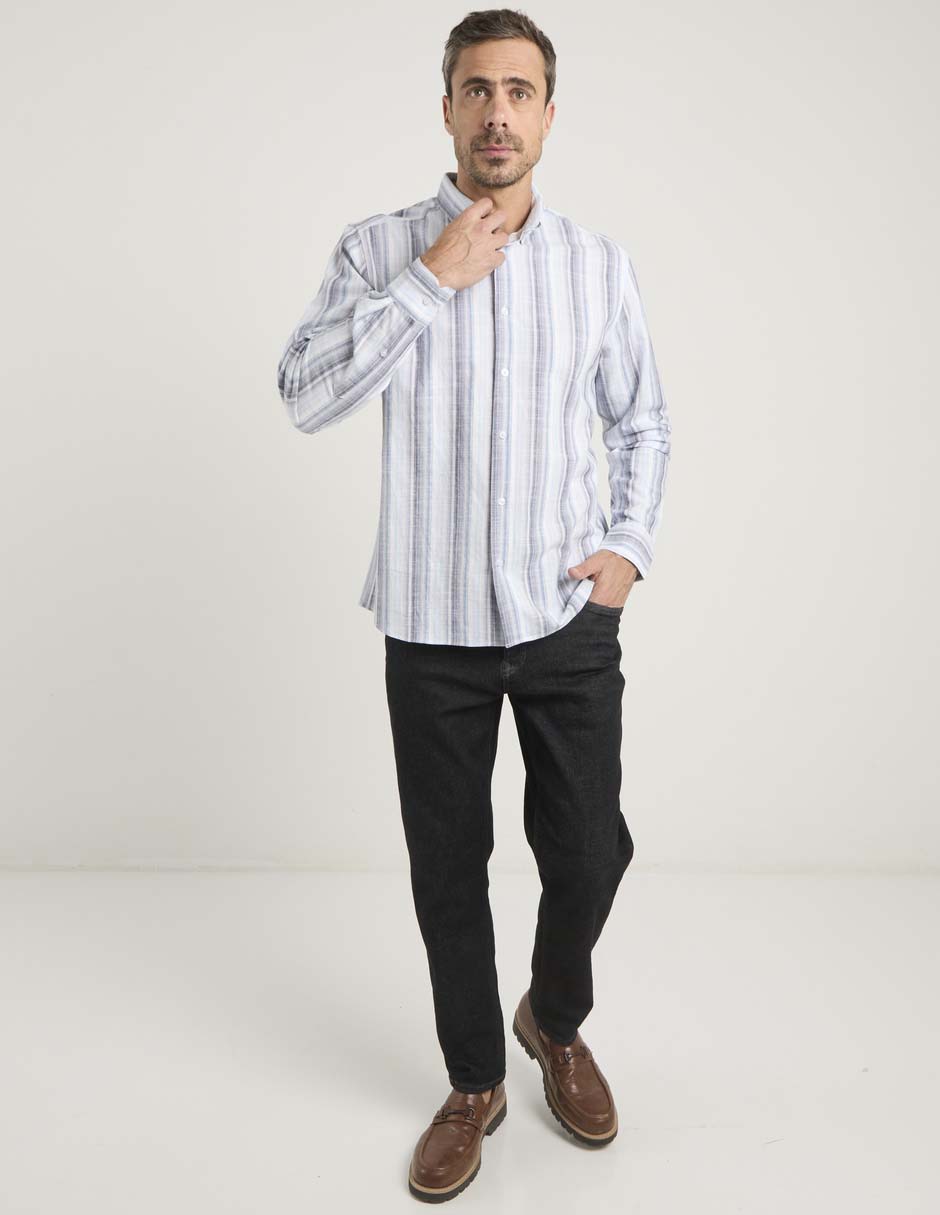 Camisa casual de algodón manga larga para hombre 2