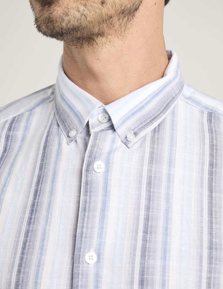 Camisa casual de algodón manga larga para hombre 4