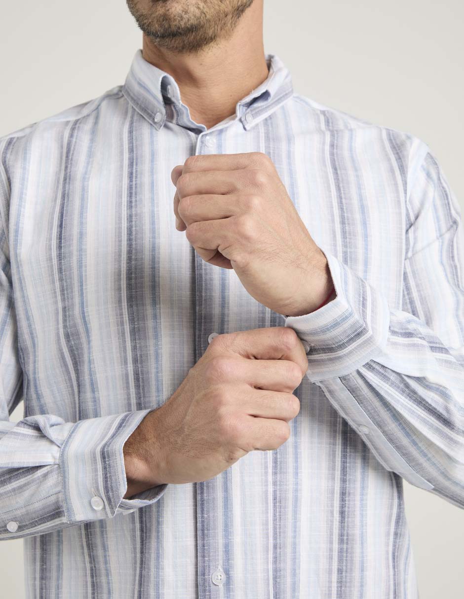 Camisa casual de algodón manga larga para hombre 5