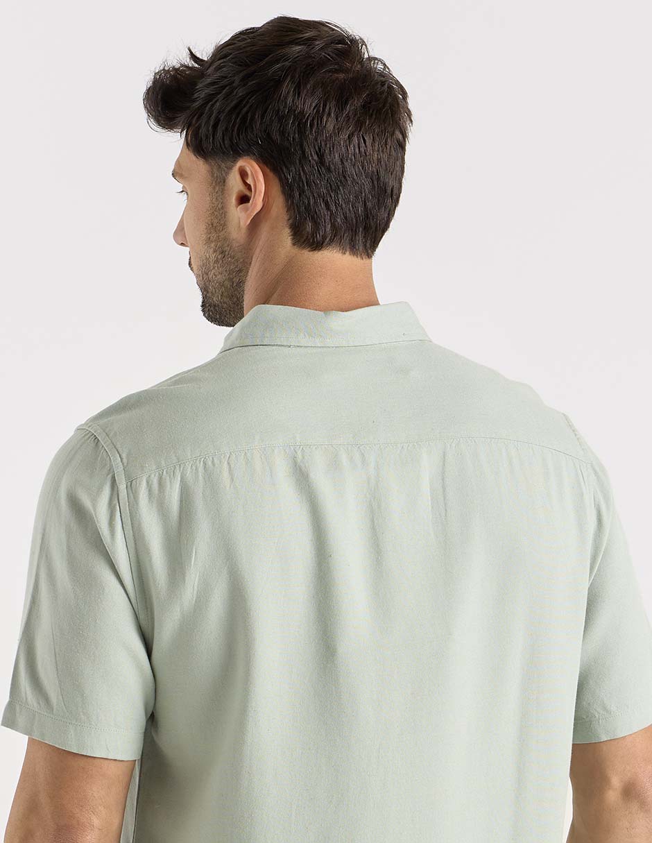 Camisa casual de algodón manga corta para hombre 5