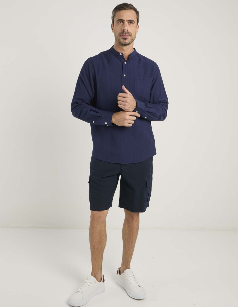 Camisa casual de algodón manga larga para hombre 2