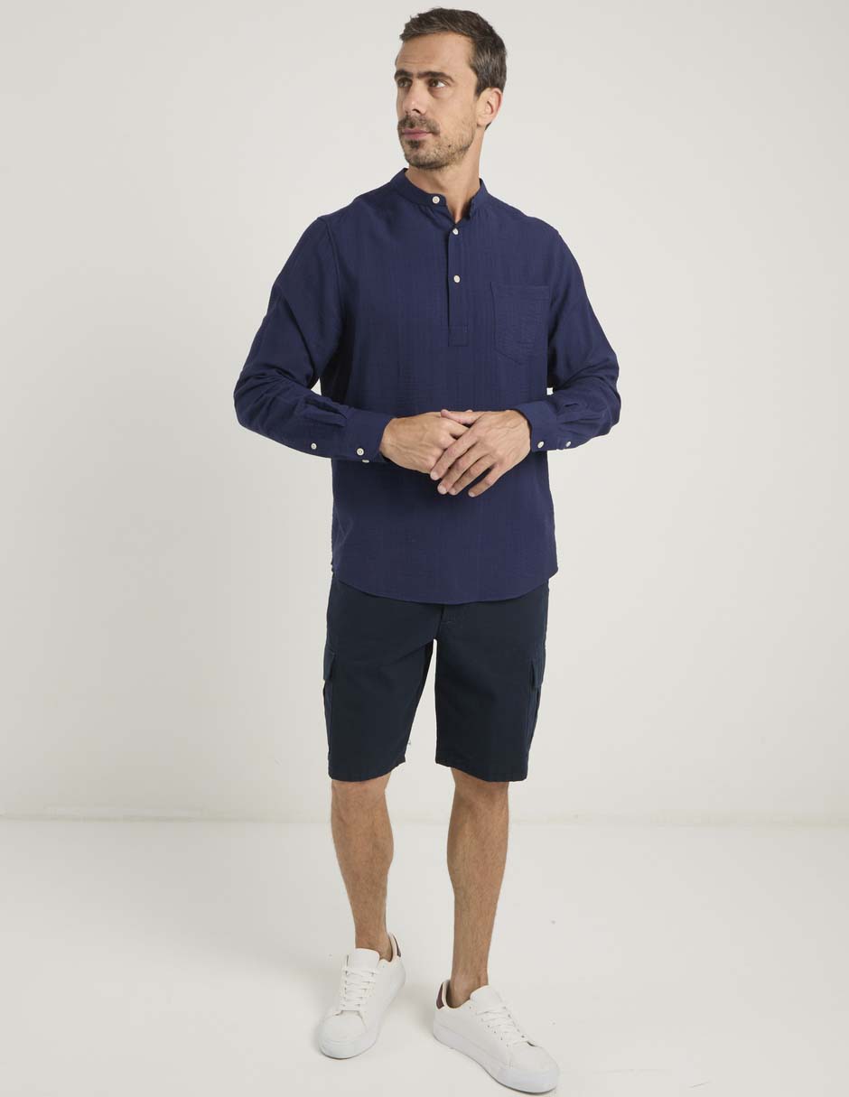 Camisa casual de algodón manga larga para hombre 3