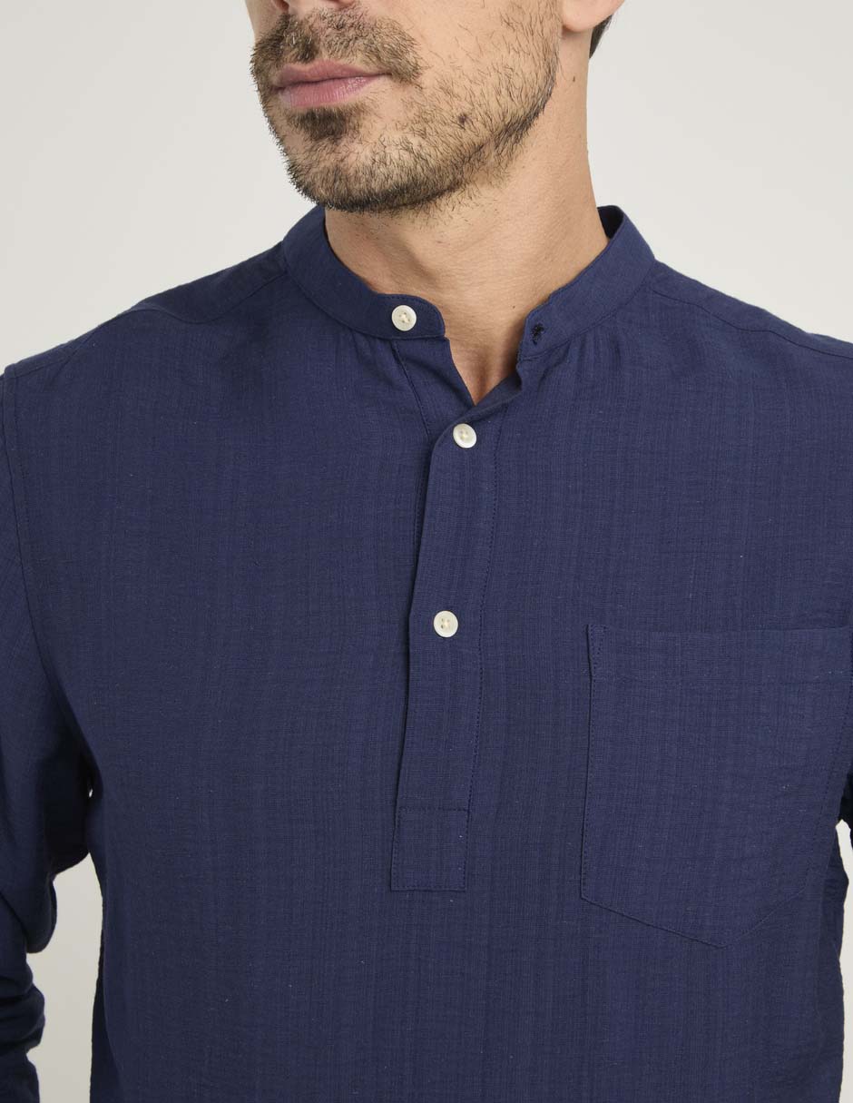 Camisa casual de algodón manga larga para hombre 4
