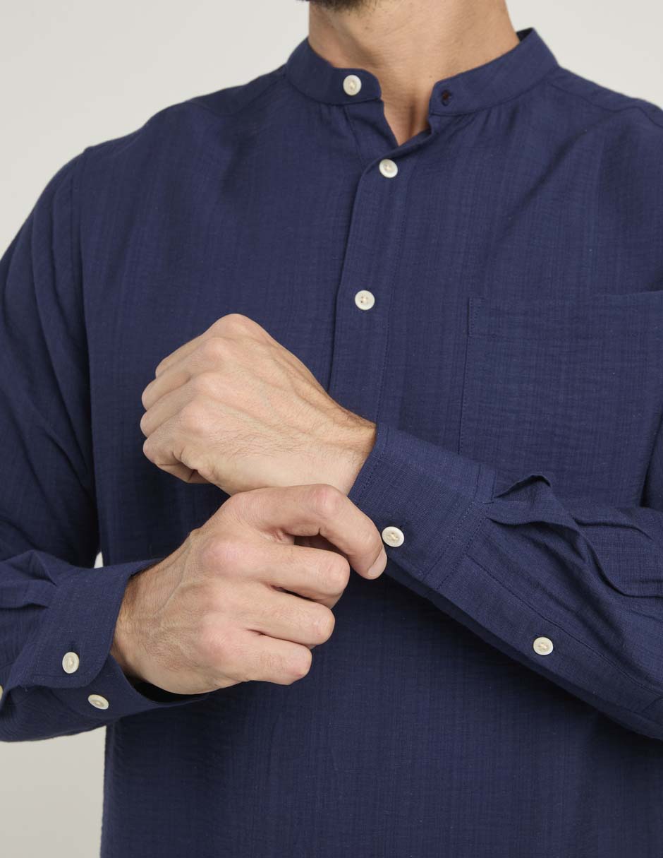 Camisa casual de algodón manga larga para hombre 5