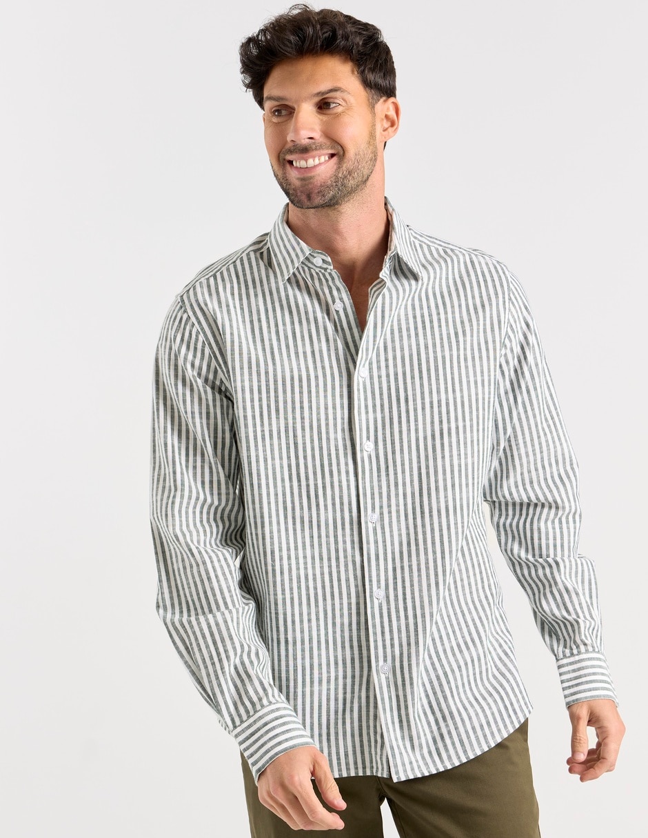 Camisa casual de algodón manga larga para hombre 2