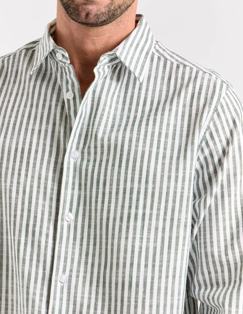Camisa casual de algodón manga larga para hombre 4