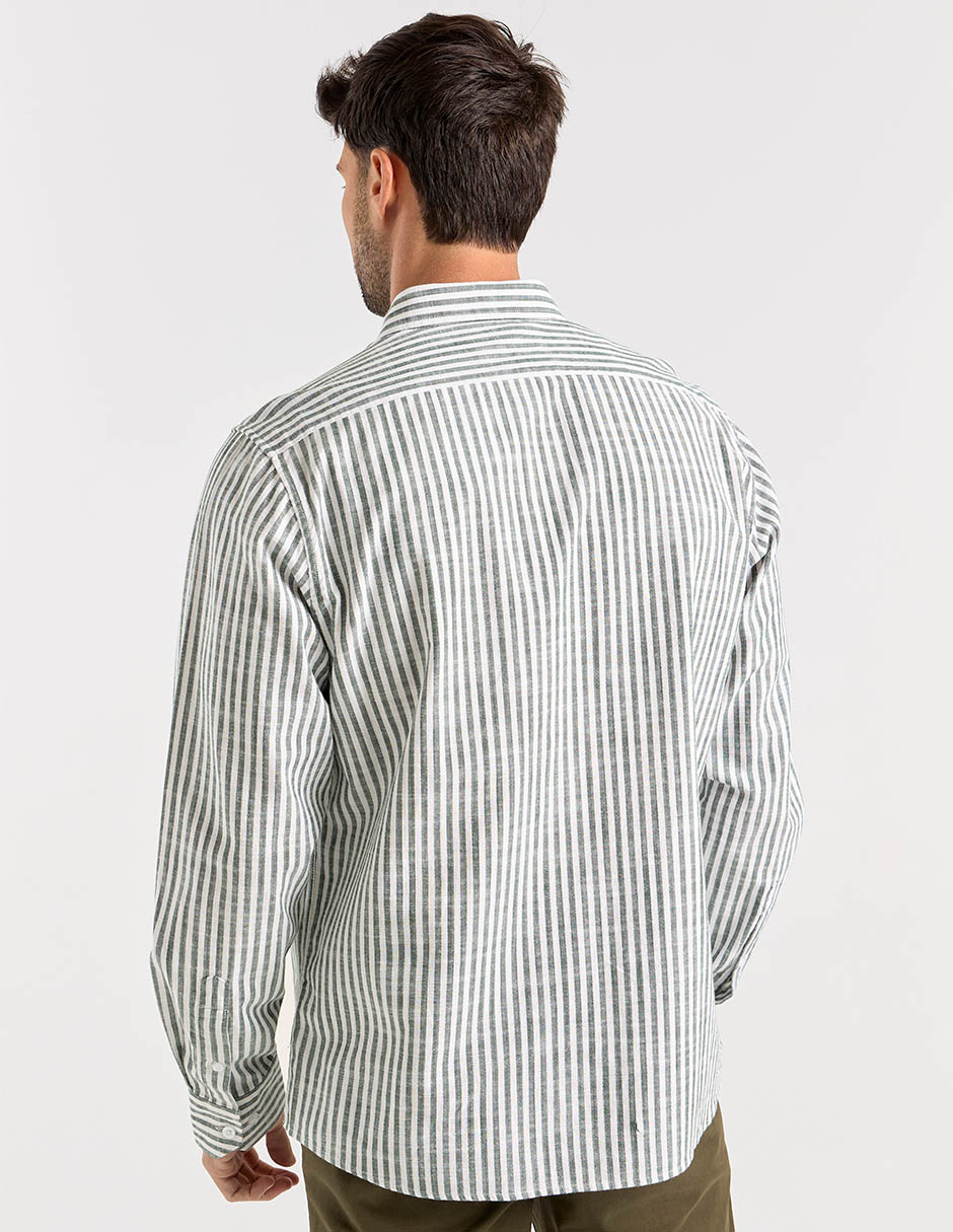 Camisa casual de algodón manga larga para hombre 6