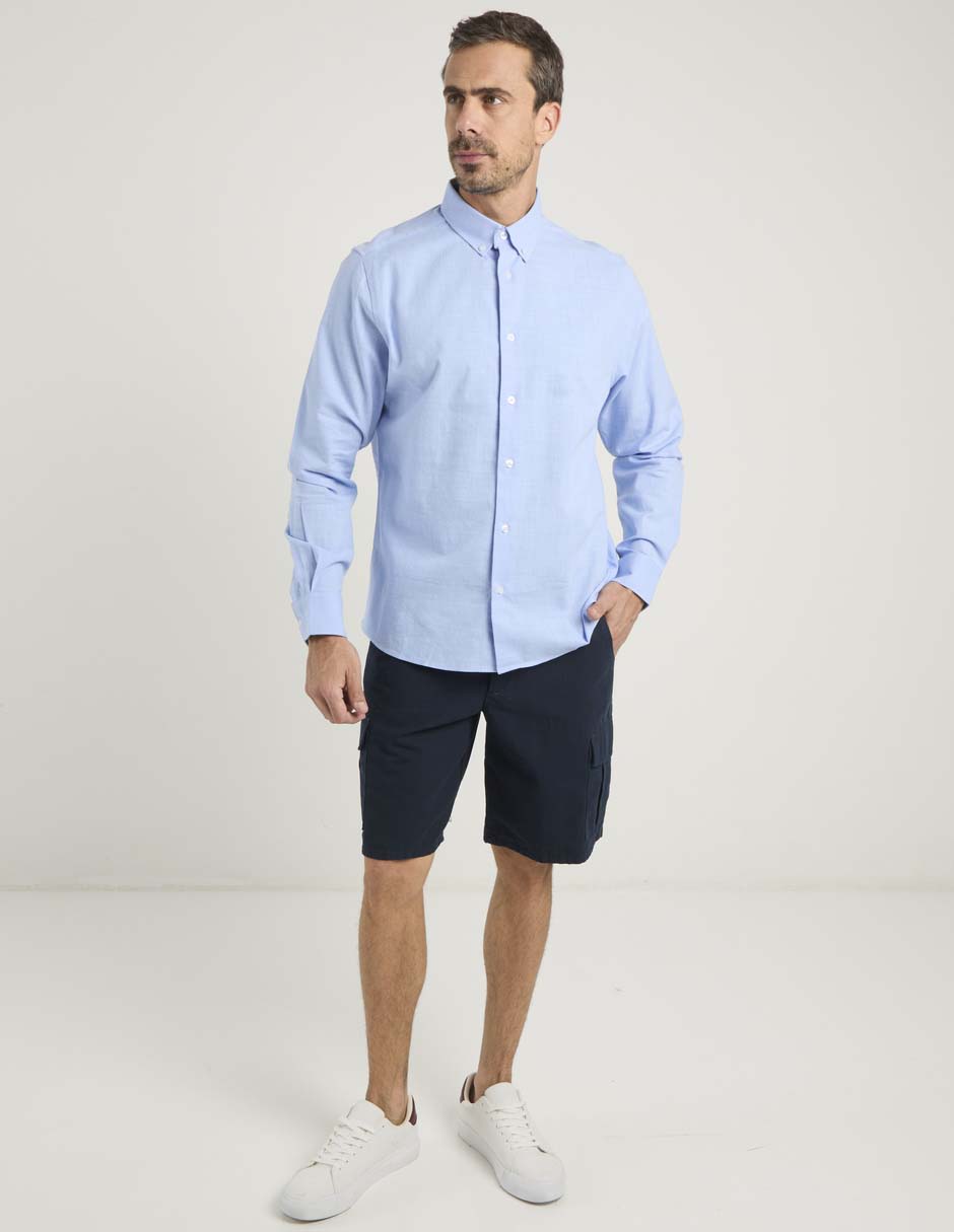 Camisa casual de algodón manga larga para hombre 2