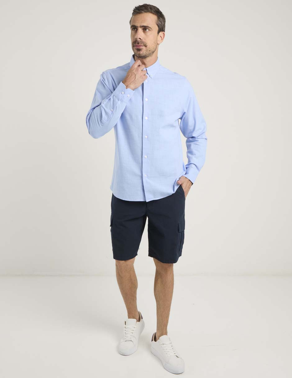 Camisa casual de algodón manga larga para hombre 3
