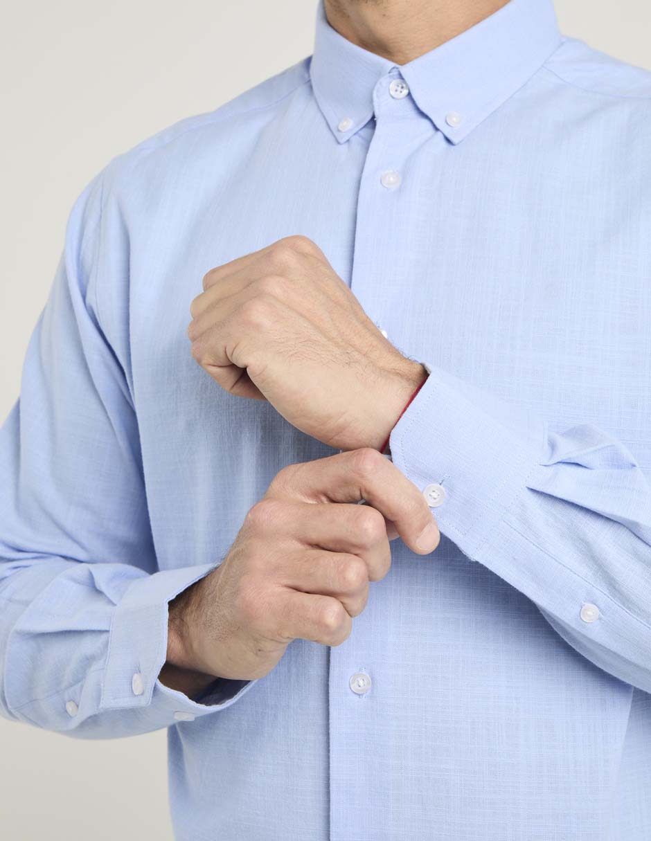 Camisa casual de algodón manga larga para hombre 5