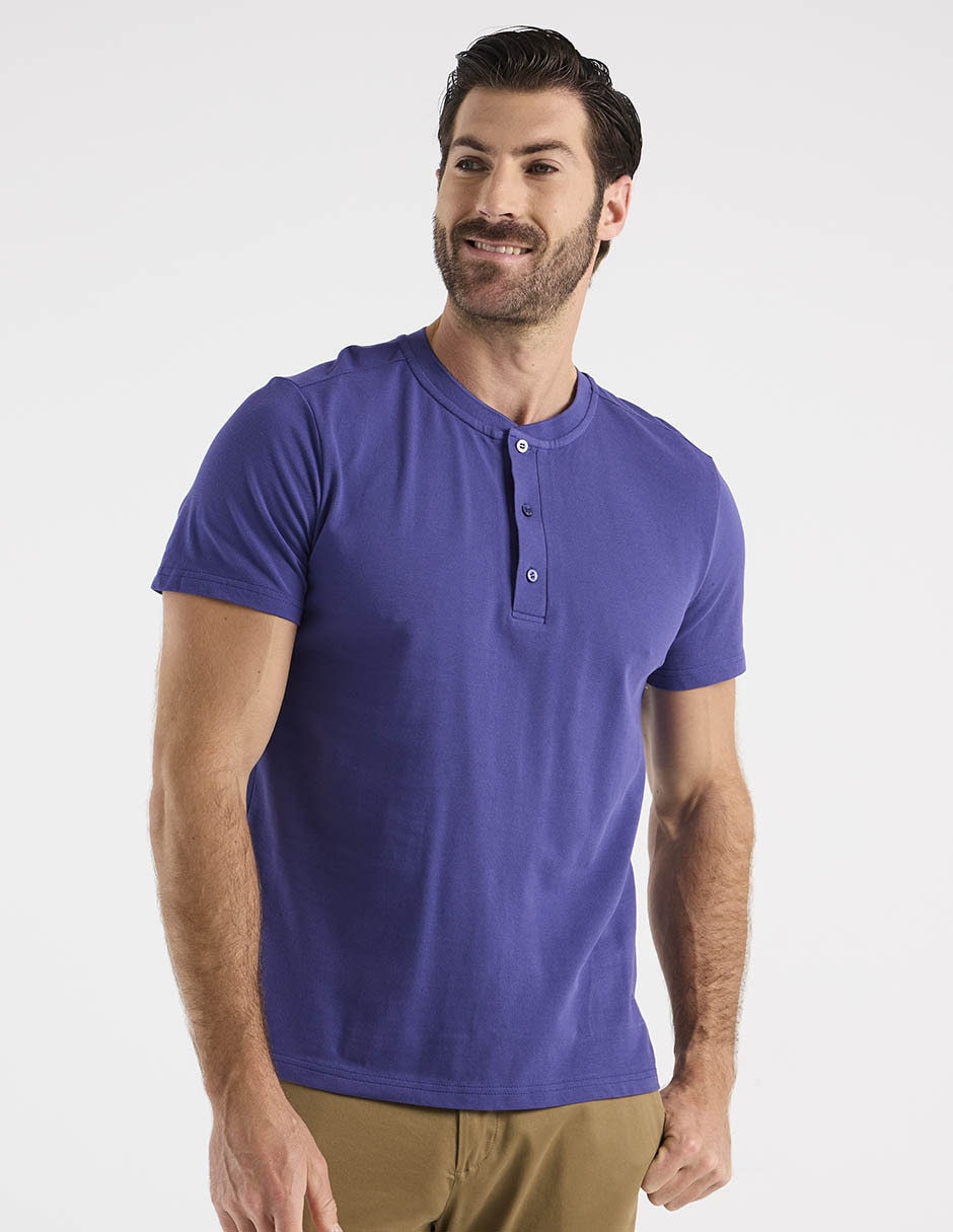 Playera cuello con botón para hombre Playera cuello con botón para hombre