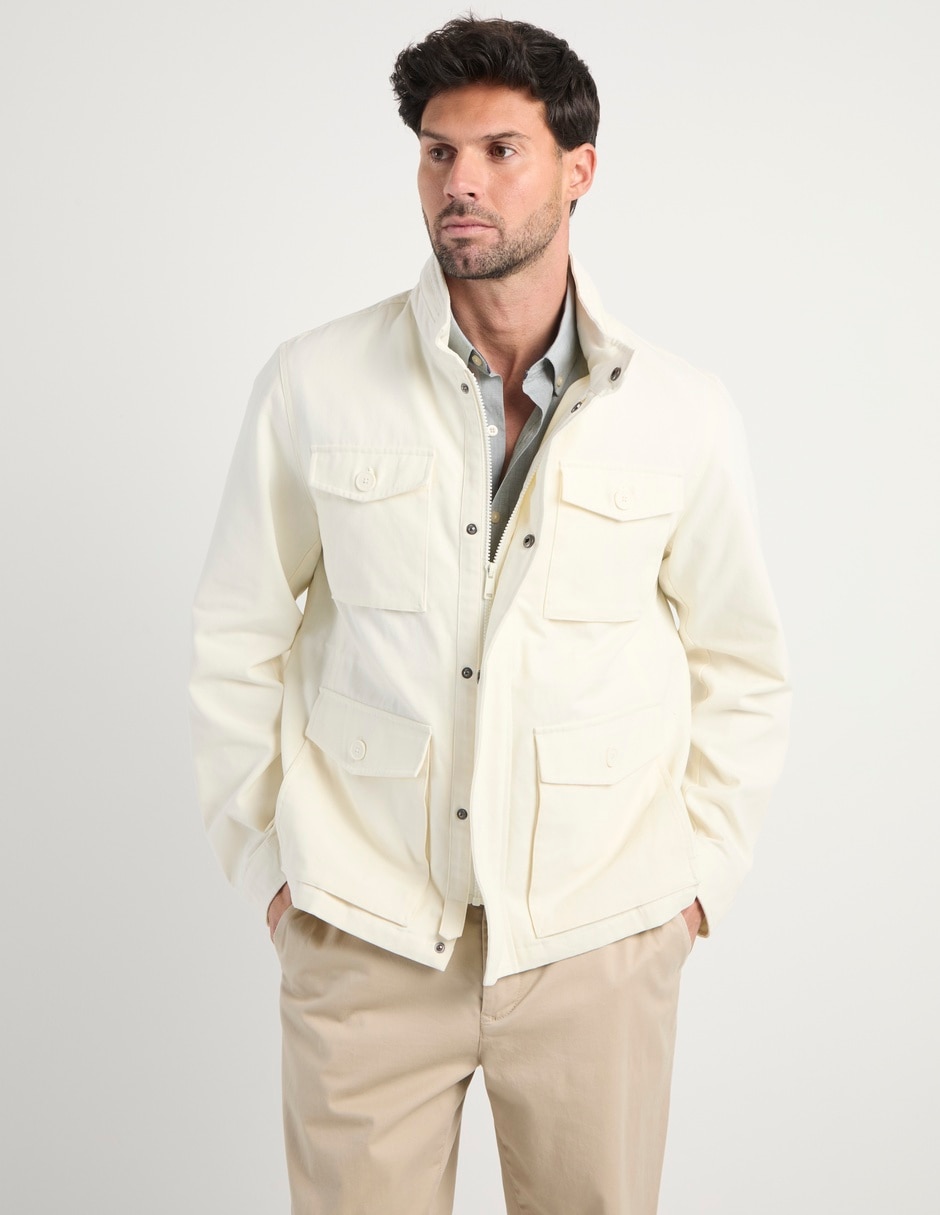 Chamarra casual con bolsillos para hombre Chamarra casual con bolsillos para hombre
