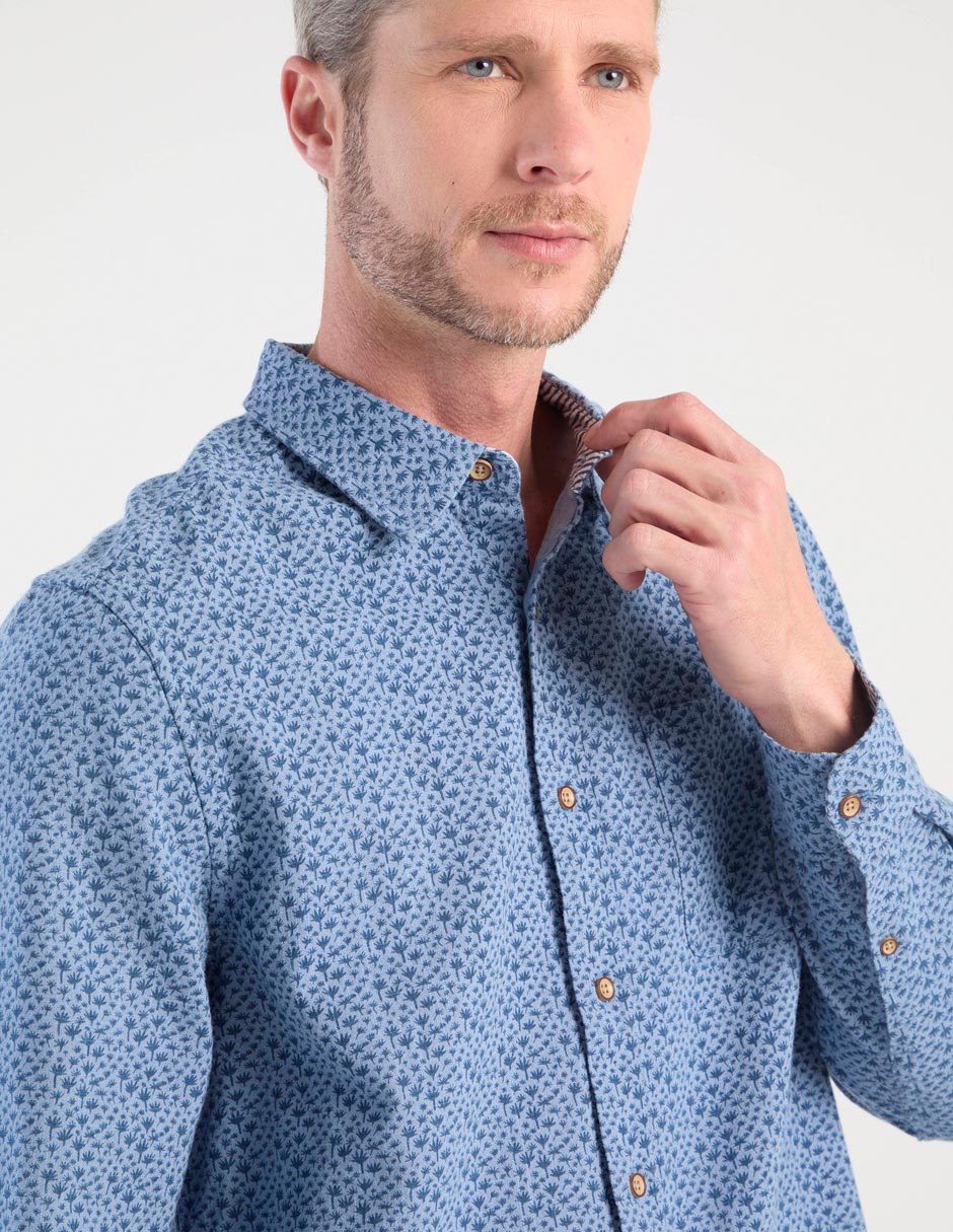 Camisa casual manga larga para hombre 4