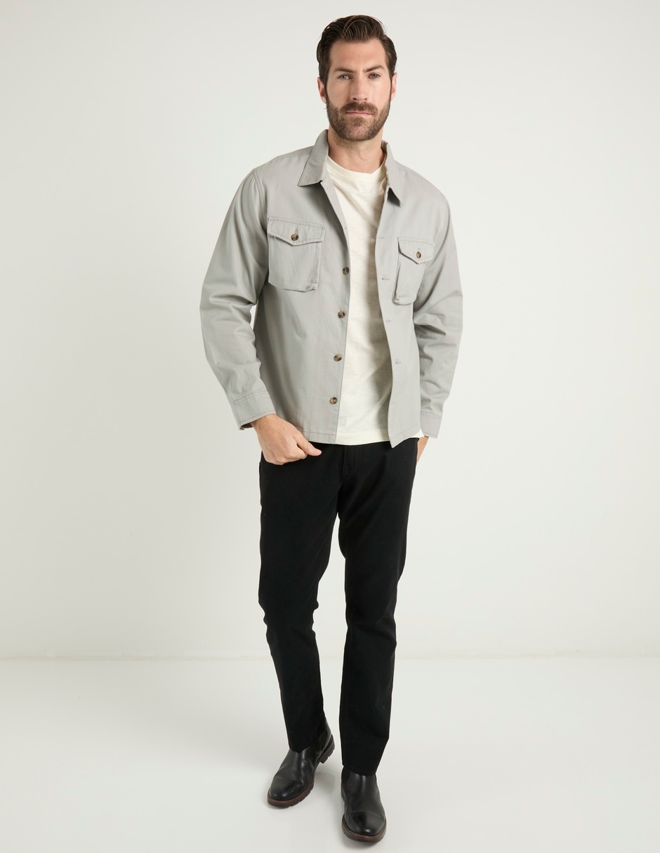 Sobrecamisa casual manga larga para hombre 2