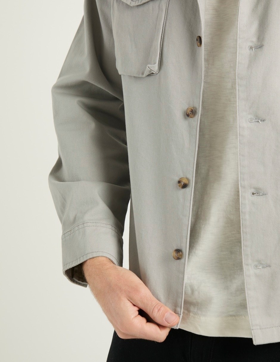 Sobrecamisa casual manga larga para hombre 5