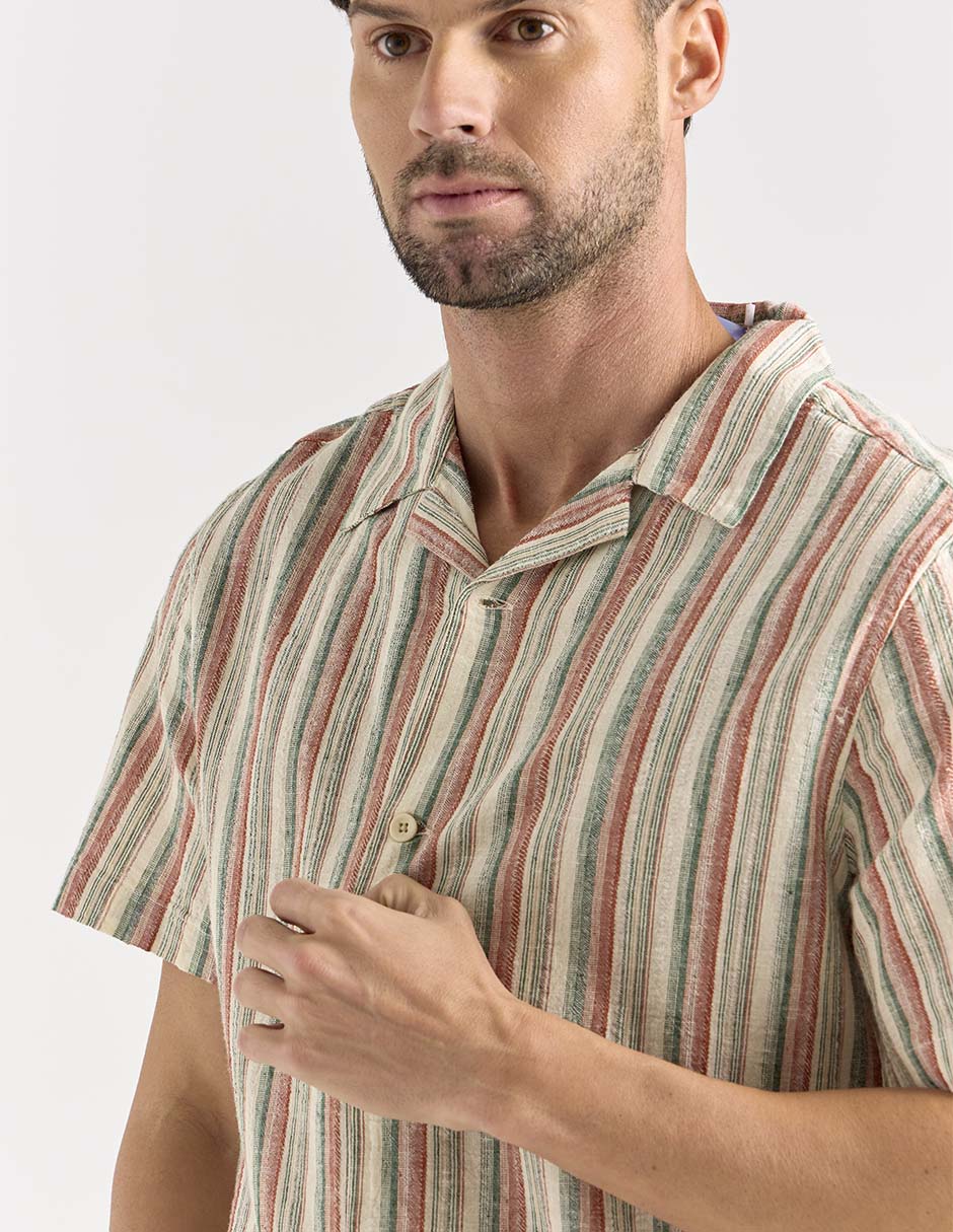 Camisa casual de algodón manga corta para hombre 4