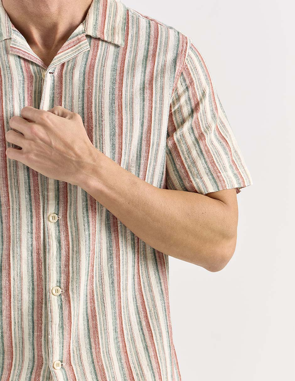Camisa casual de algodón manga corta para hombre 5