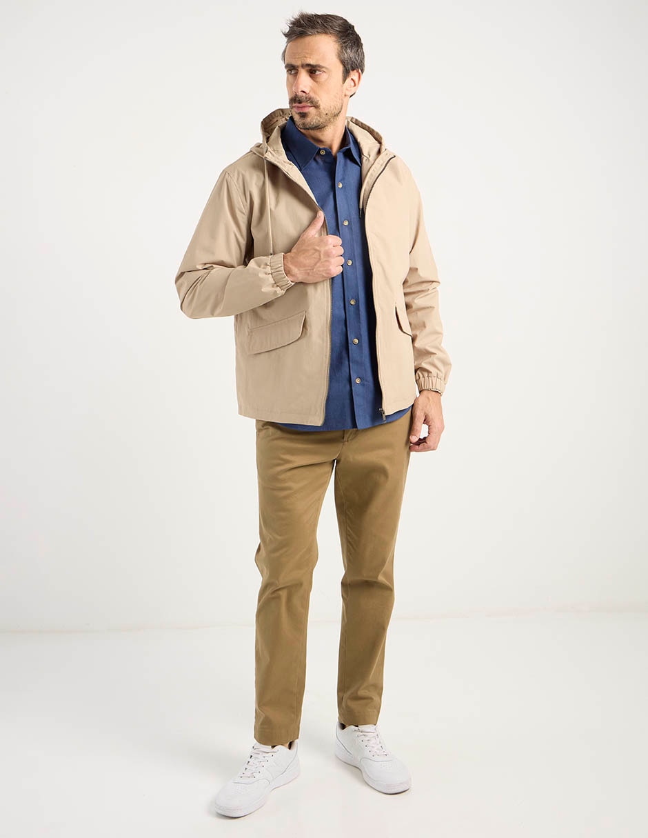 Chamarra parka capucha y bolsa para hombre 3