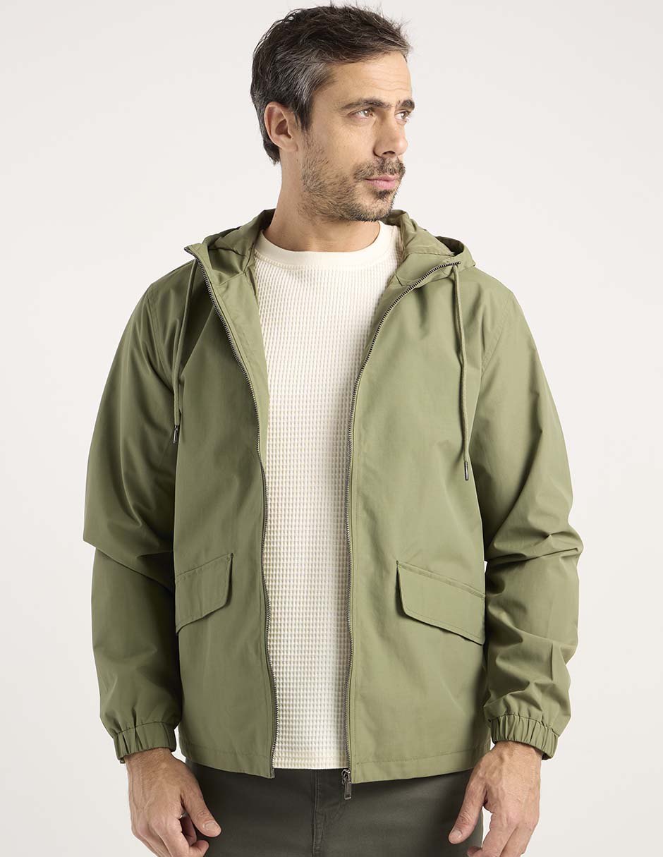 Chamarra parka capucha y bolsa para hombre