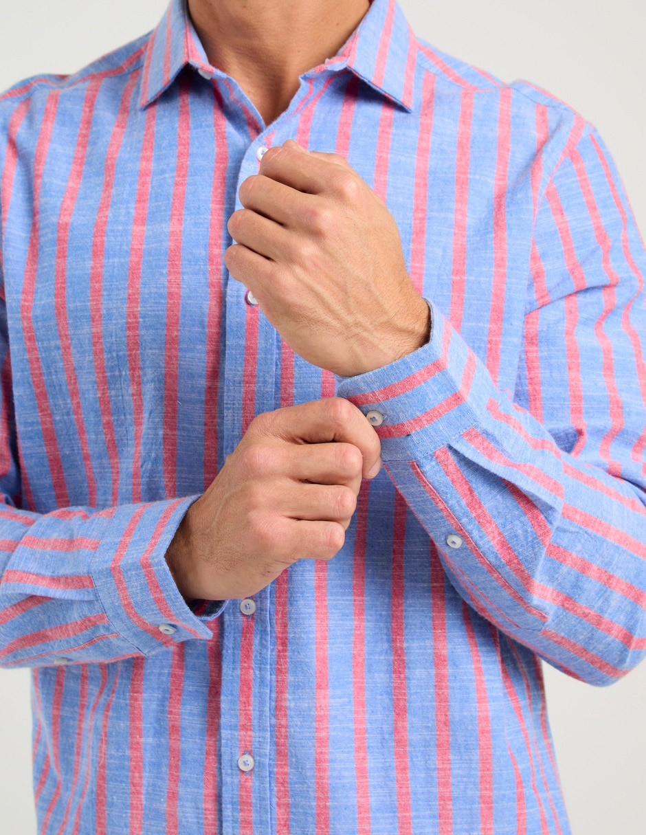 Camisa casual de algodón manga larga para hombre 5