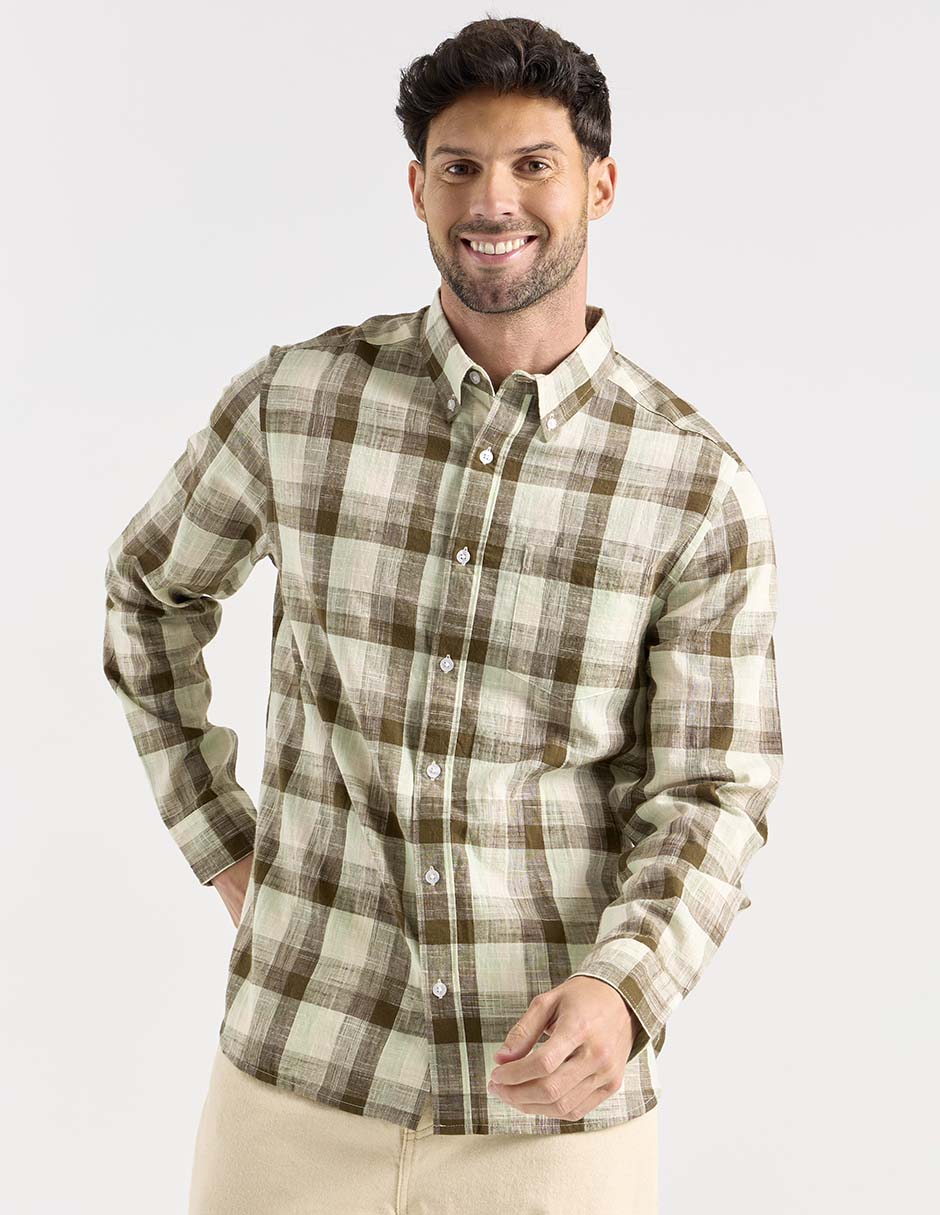 Camisa casual manga larga para hombre 2