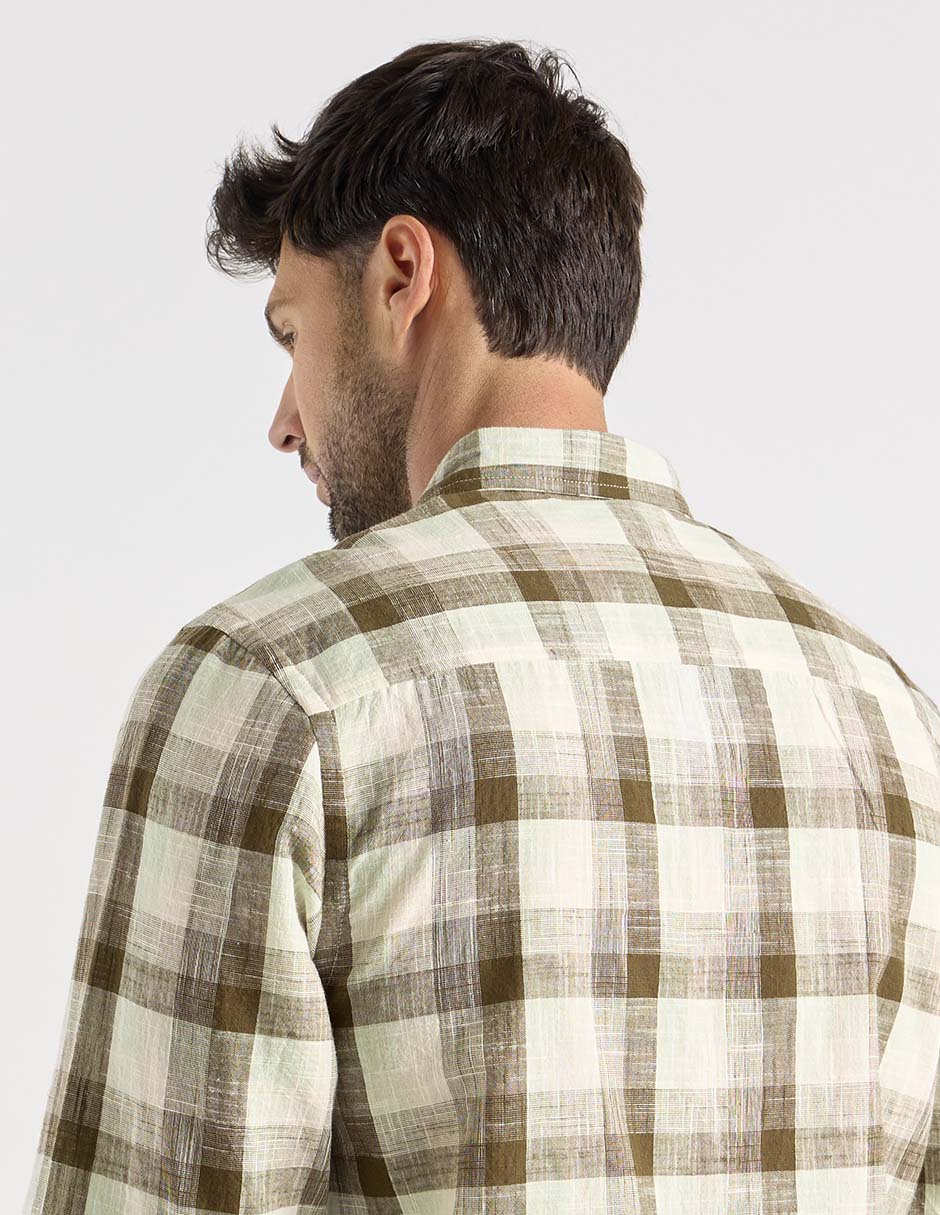 Camisa casual manga larga para hombre 5