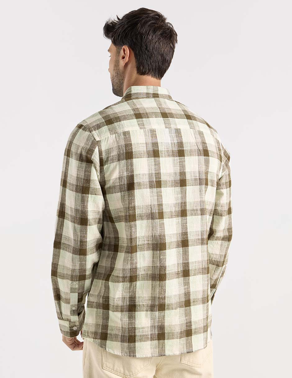 Camisa casual manga larga para hombre 6