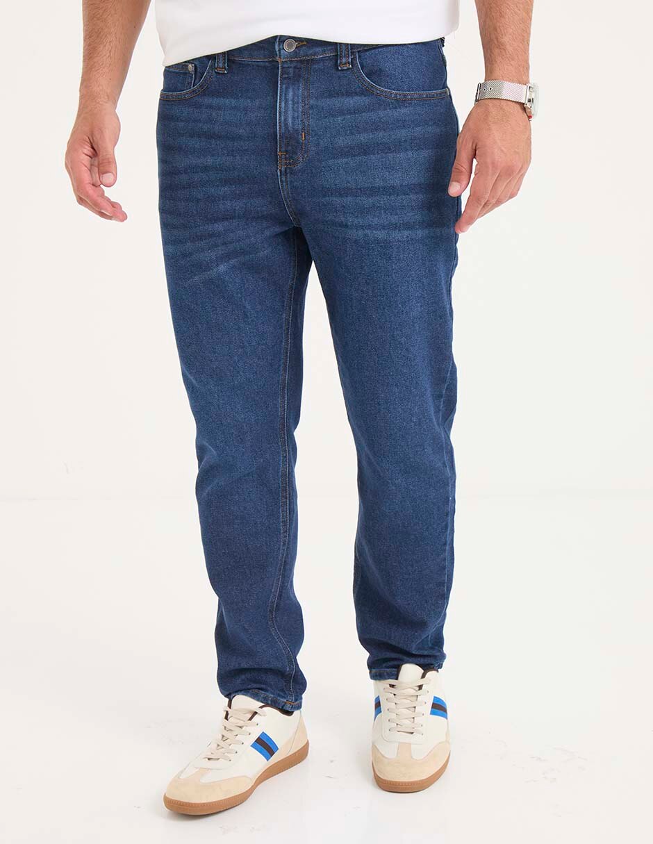 Jeans straight lavado medio para hombre