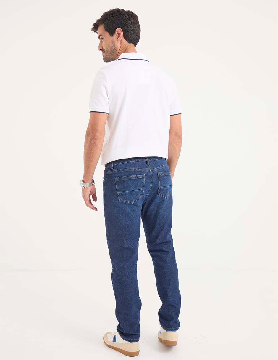Jeans straight lavado medio para hombre 2