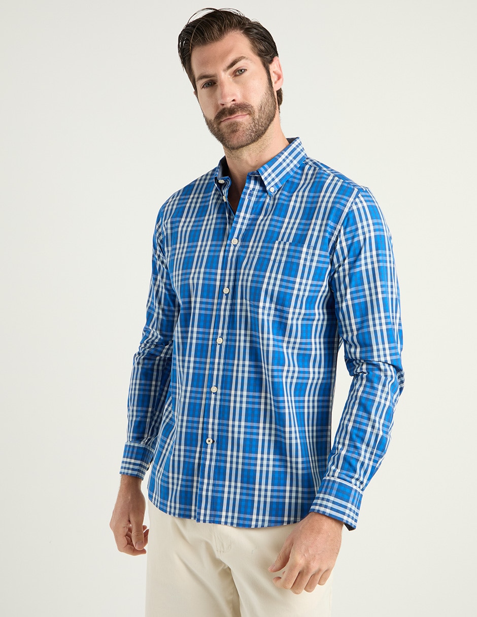 Camisa casual de algodón manga larga para hombre Camisa casual de algodón manga larga para hombre