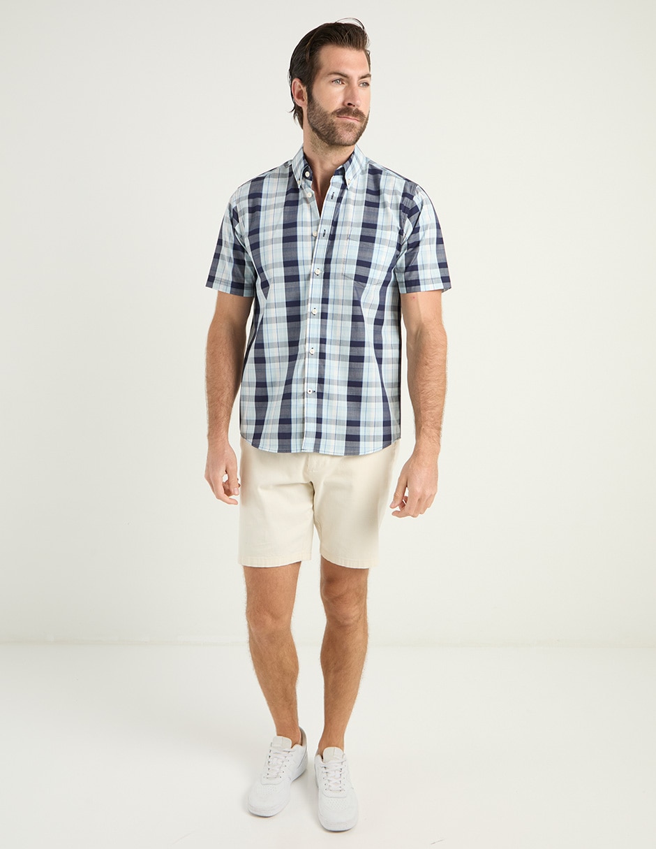 Camisa Casual de algodón manga corta para hombre 2