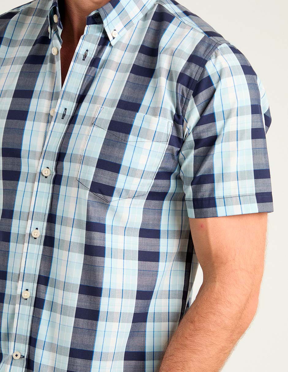 Camisa Casual de algodón manga corta para hombre 5