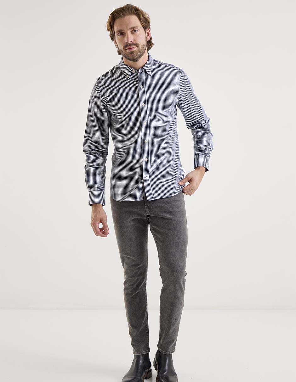 Camisa casual manga larga para hombre 3