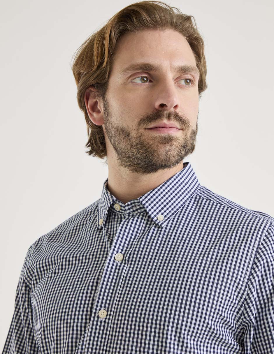 Camisa casual manga larga para hombre 4