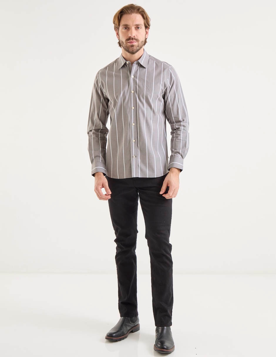 Camisa casual manga larga para hombre 3