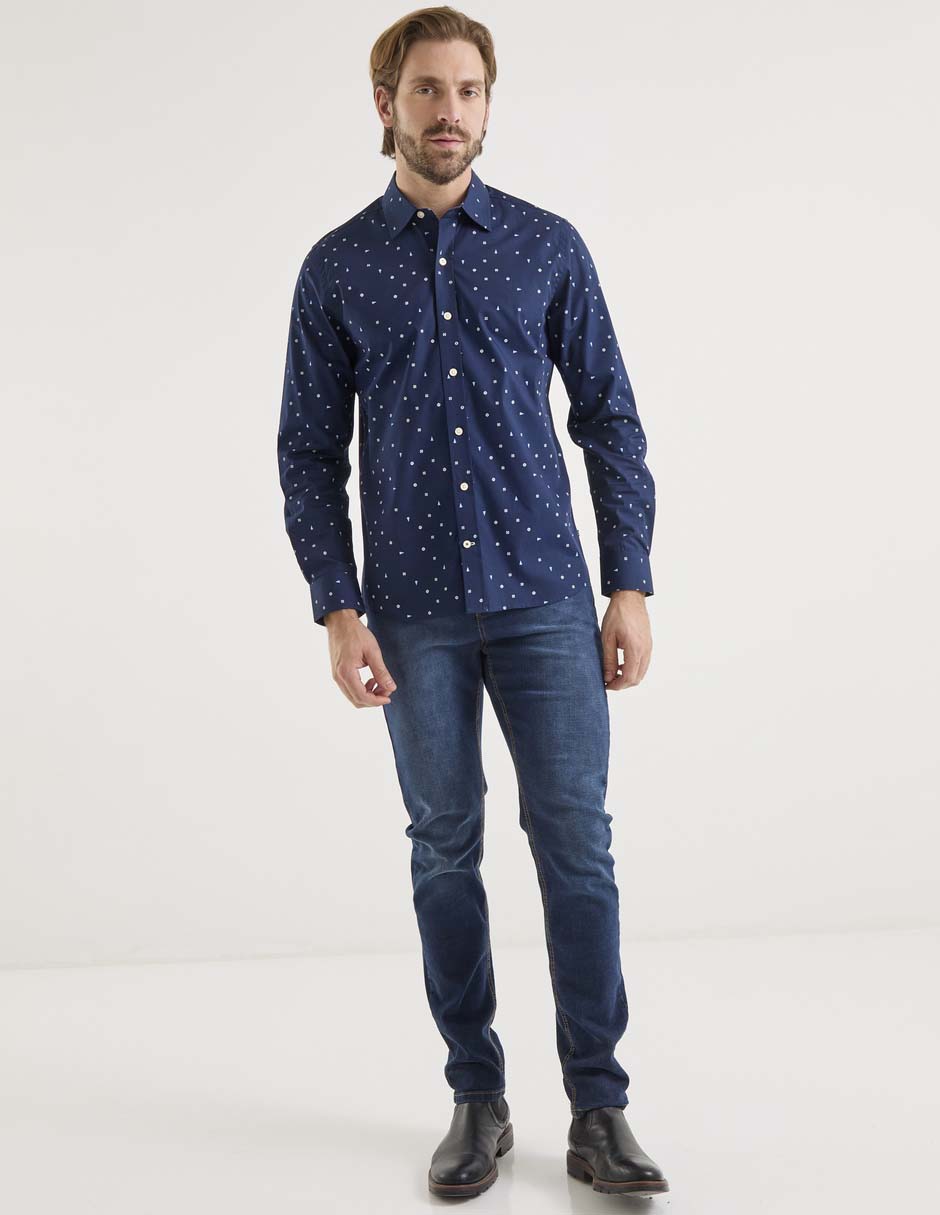Camisa casual manga larga para hombre 3