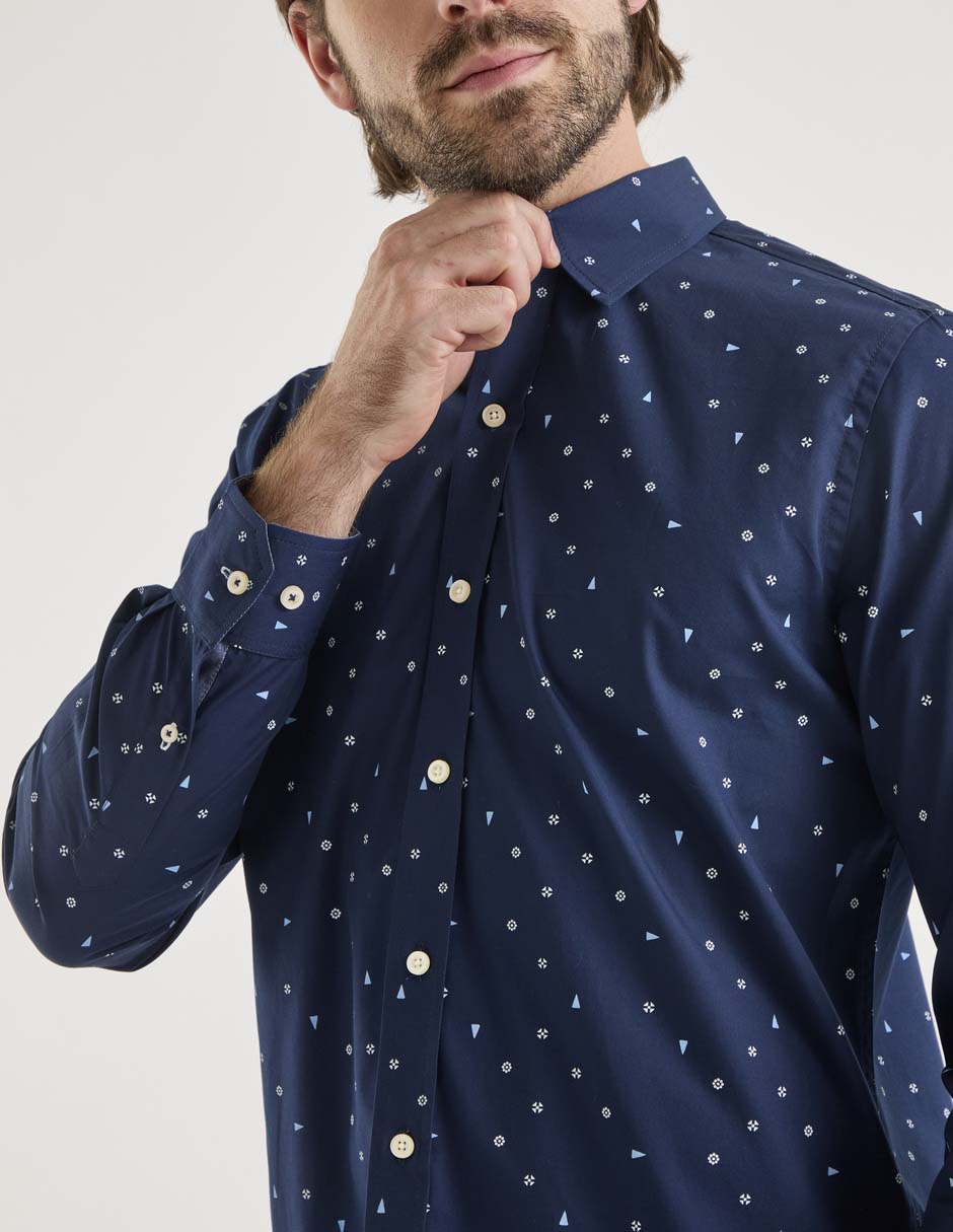 Camisa casual manga larga para hombre 4