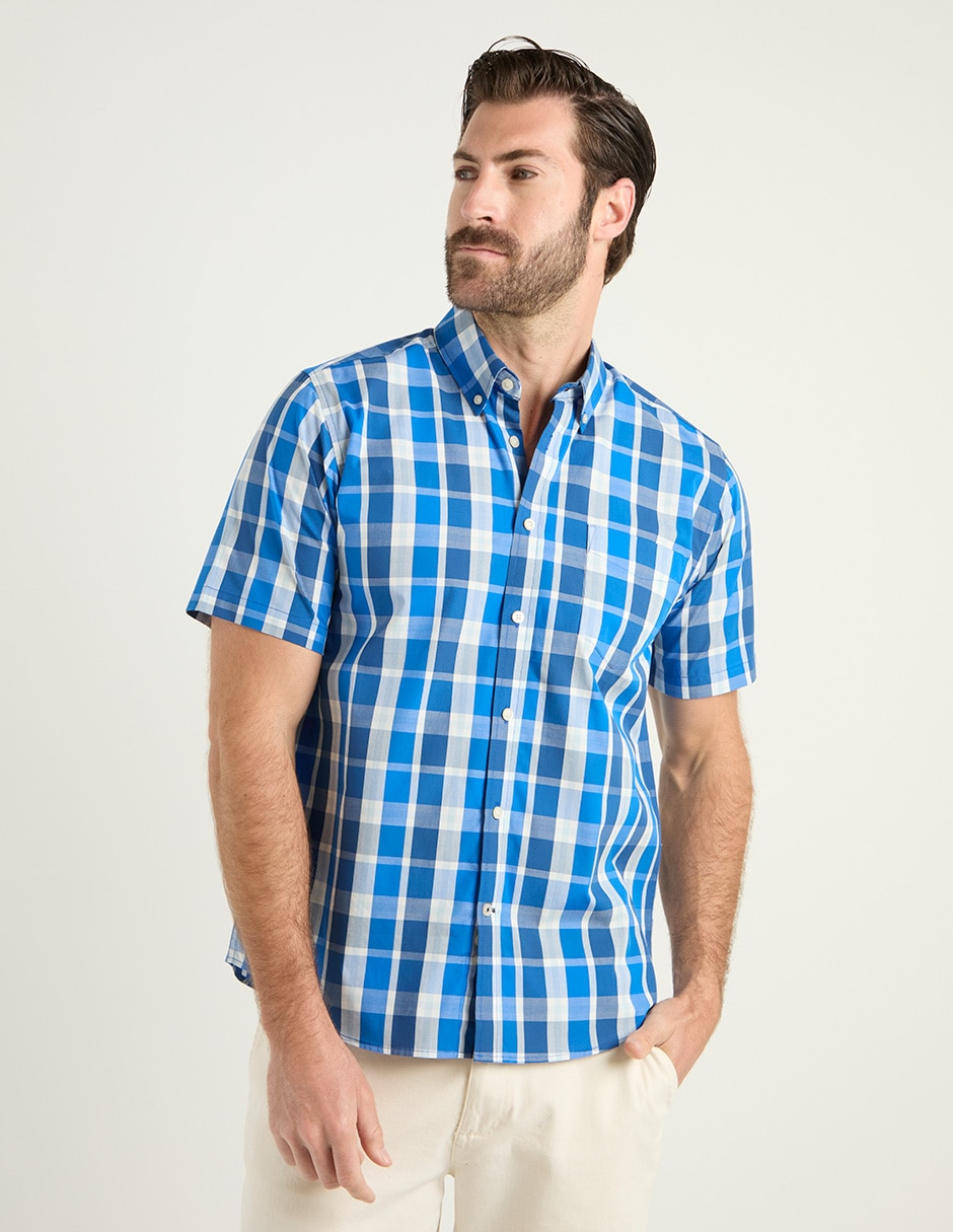 Camisa casual de algodón manga corta para hombre Camisa casual de algodón manga corta para hombre