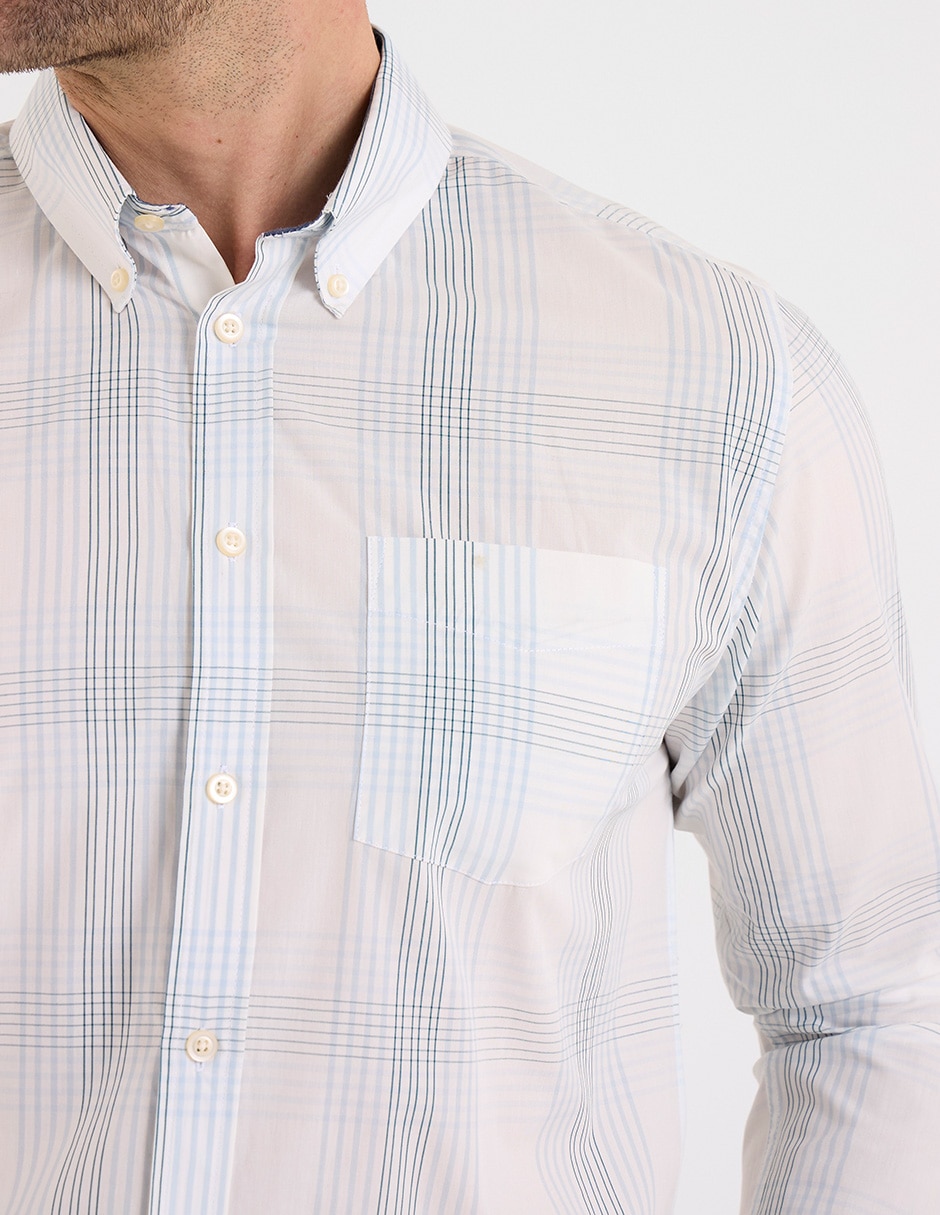 Camisa casual manga larga para hombre 4
