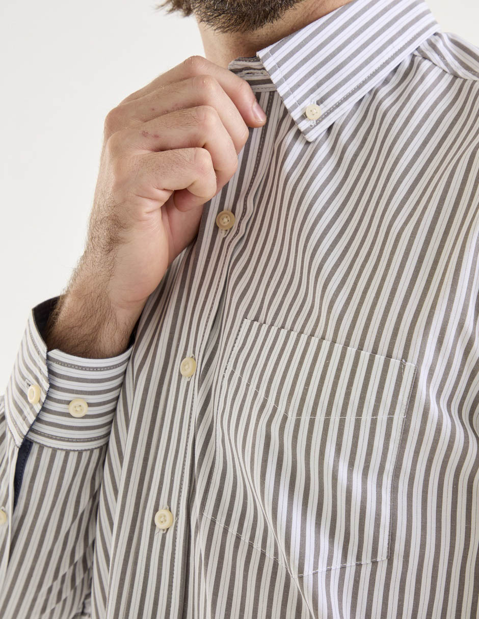 Camisa casual manga larga para hombre 4