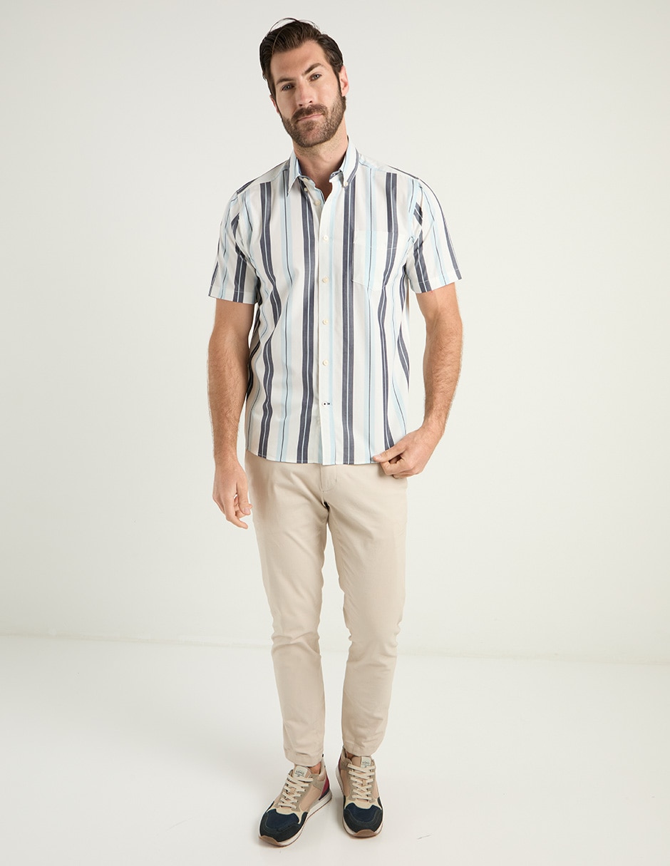 Camisa Casual de algodón manga corta para hombre 3