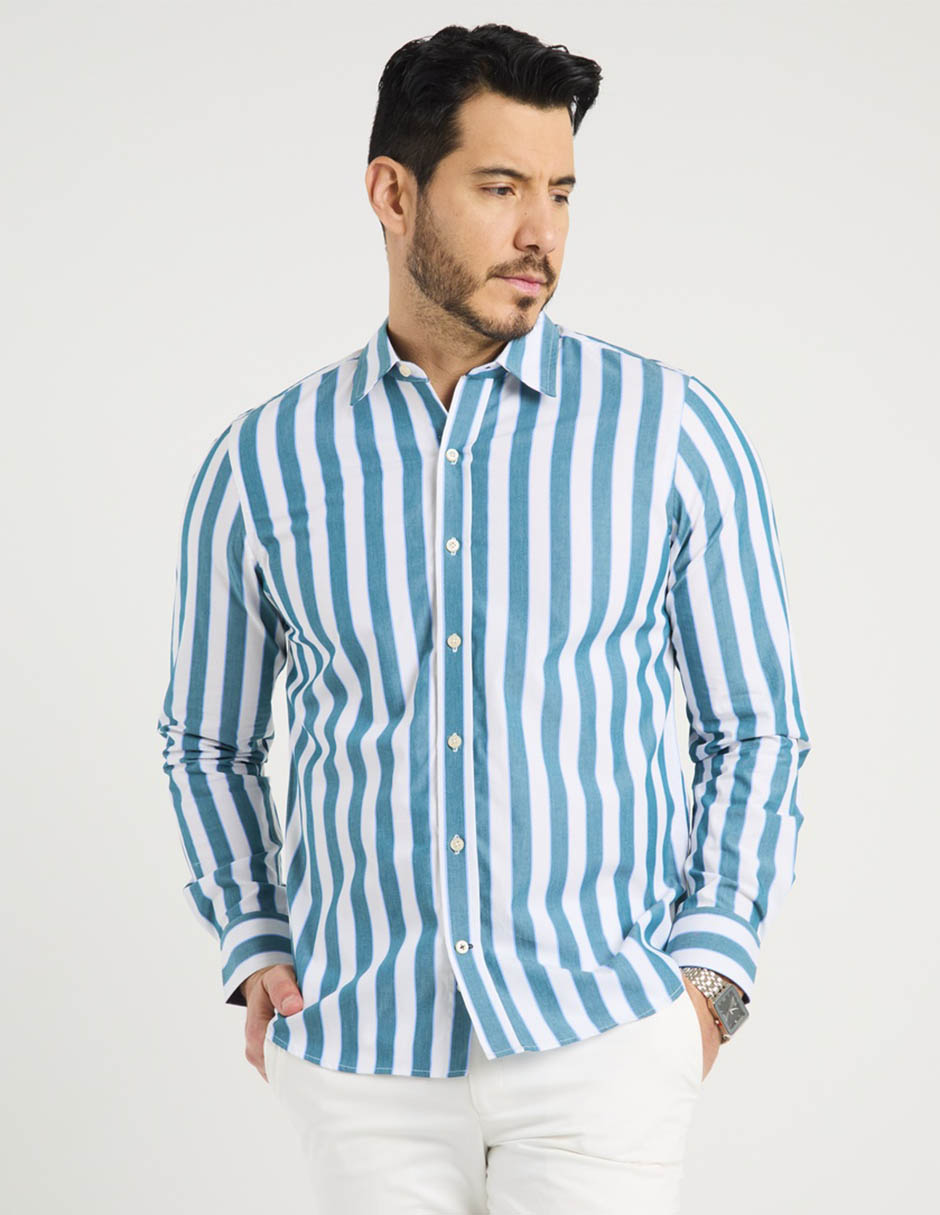 Camisa casual de algodón manga larga para hombre 2