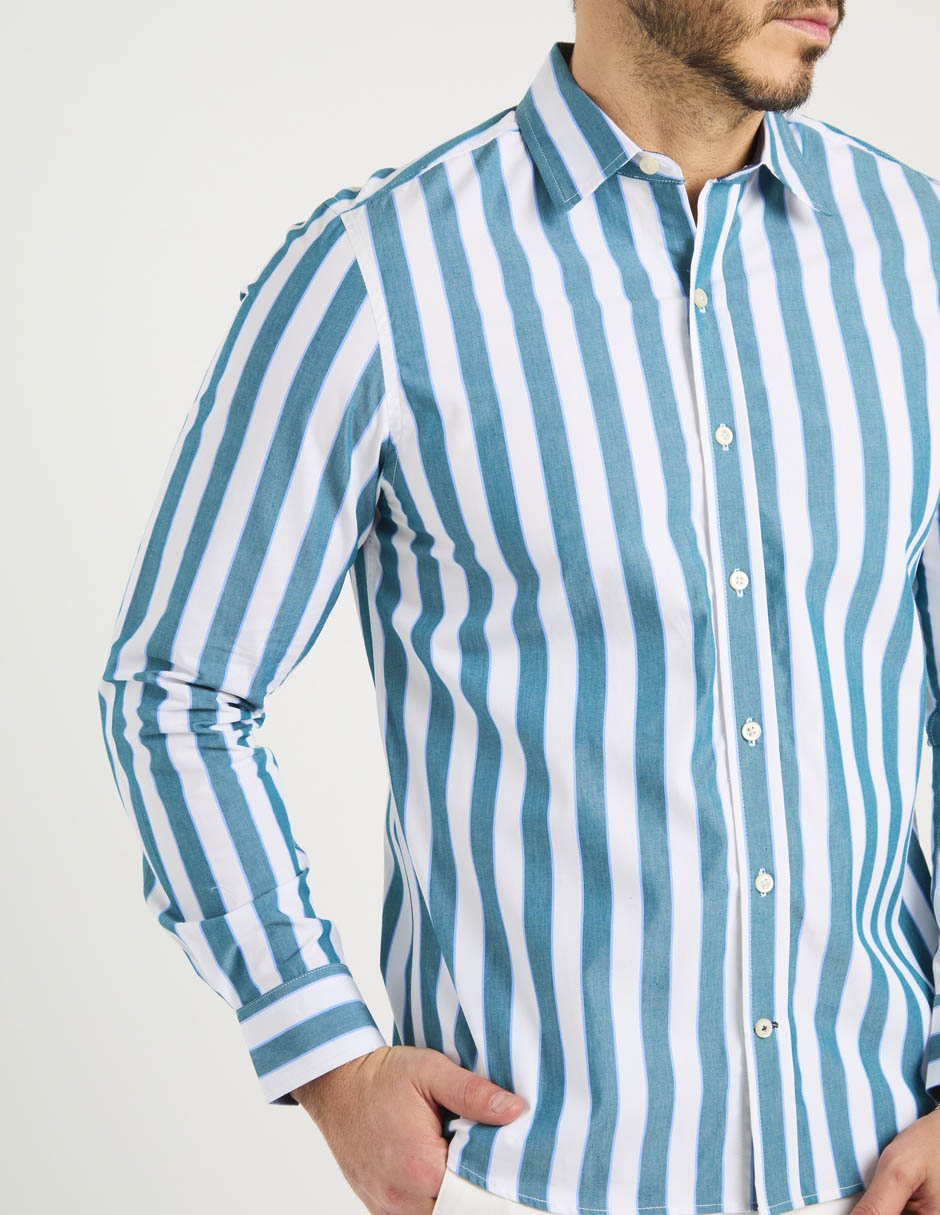 Camisa casual de algodón manga larga para hombre 5