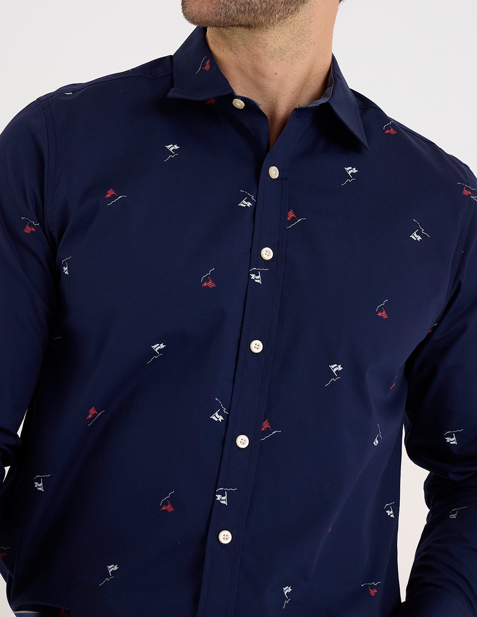 Camisa casual manga larga para hombre 4
