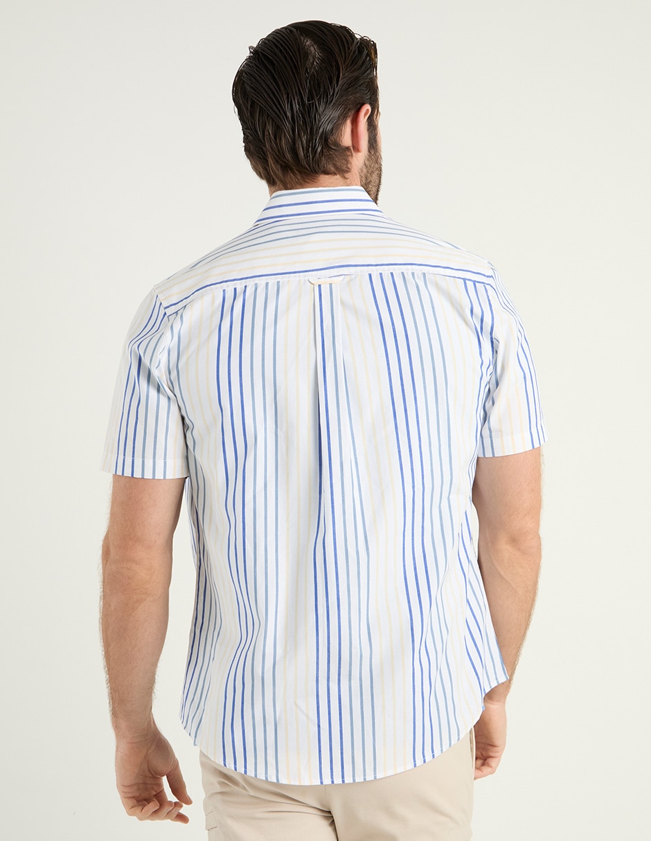 Camisa casual de algodón manga corta para hombre 6