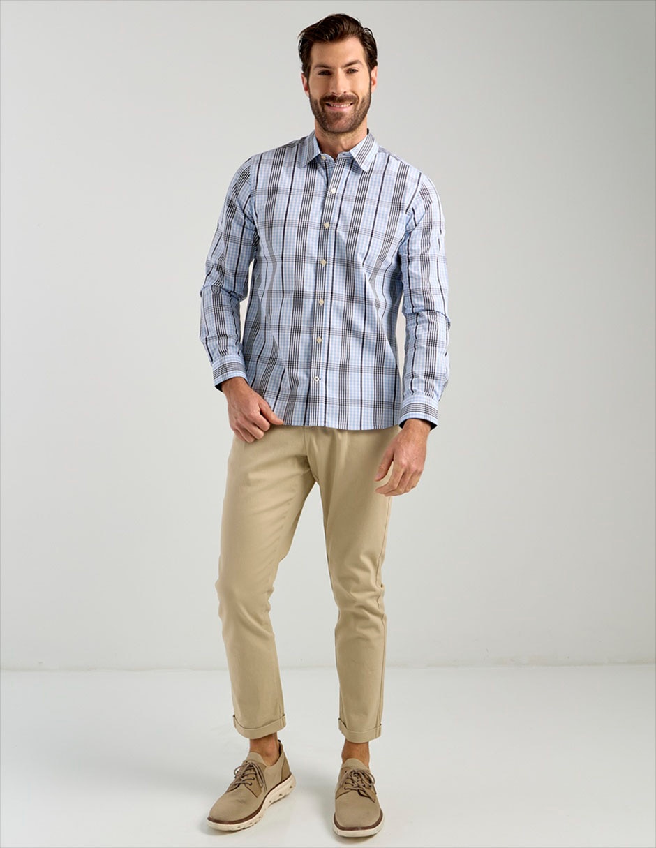 Camisa casual manga larga para hombre 3