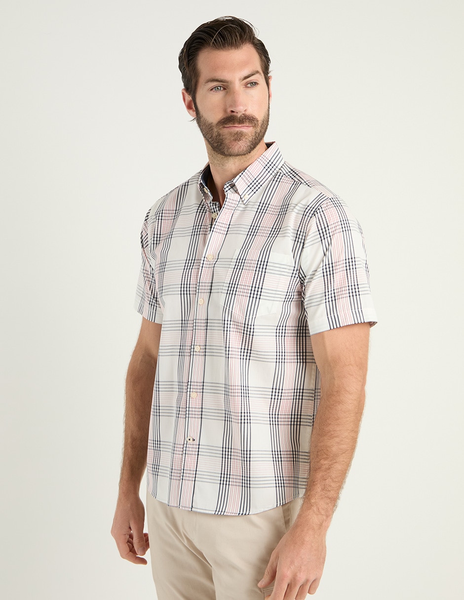 Camisa casual de algodón manga corta para hombre Camisa casual de algodón manga corta para hombre
