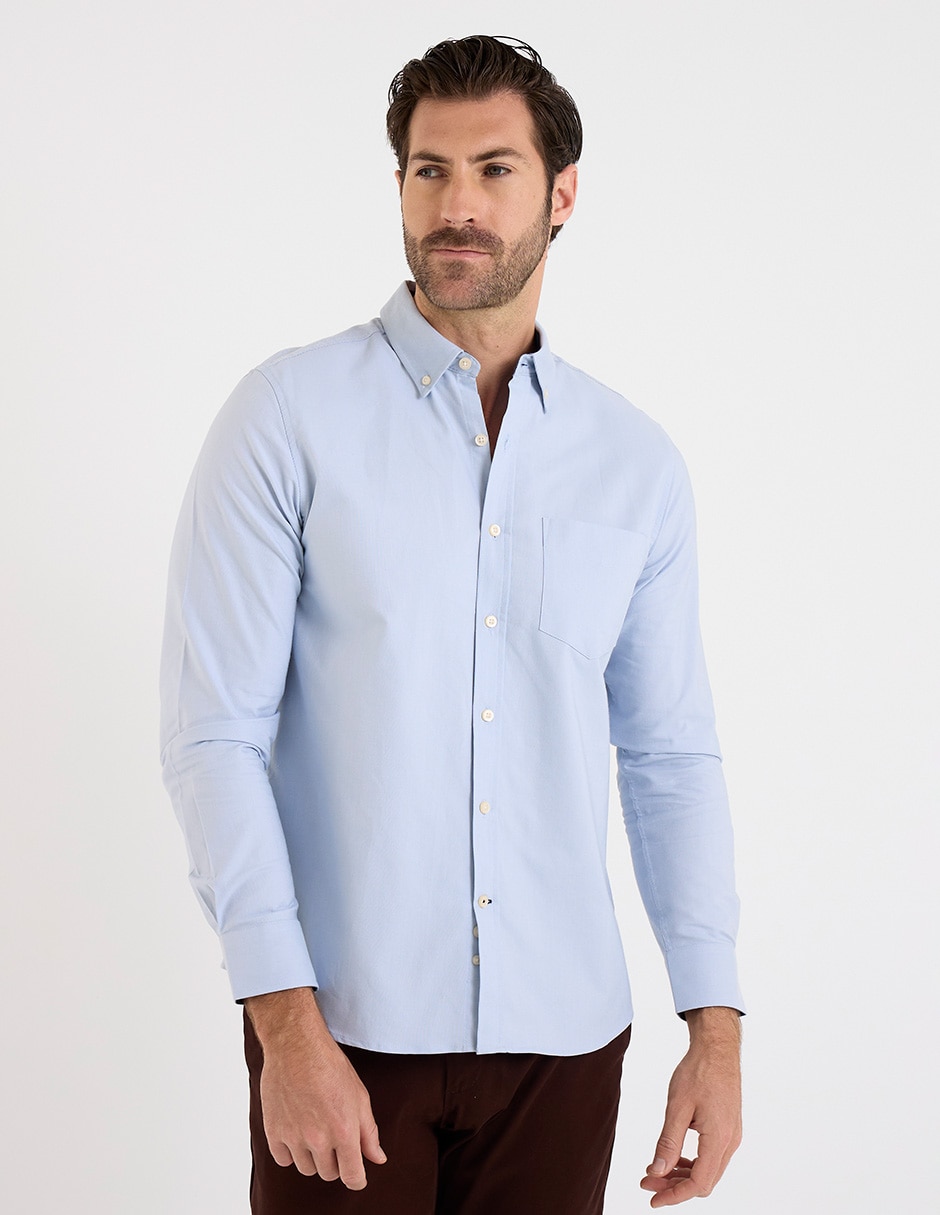 Camisa casual manga larga para hombre