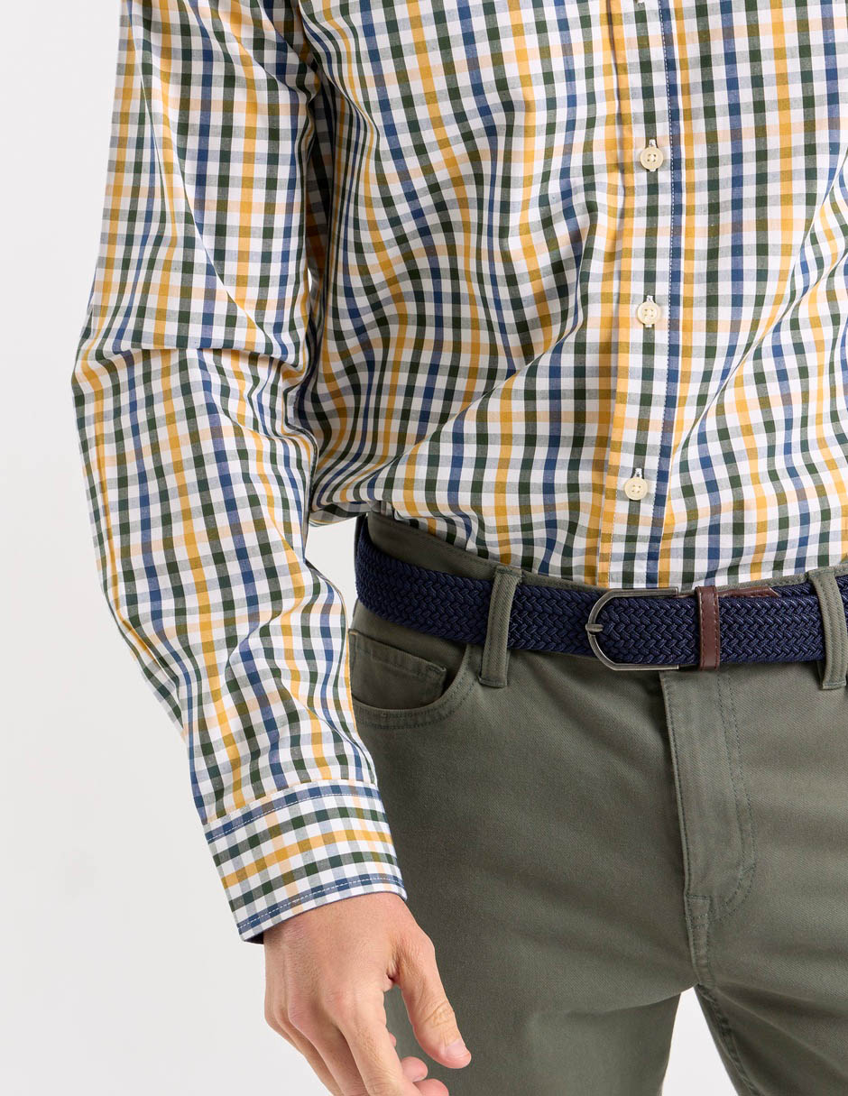 Camisa casual de algodón manga larga para hombre 5