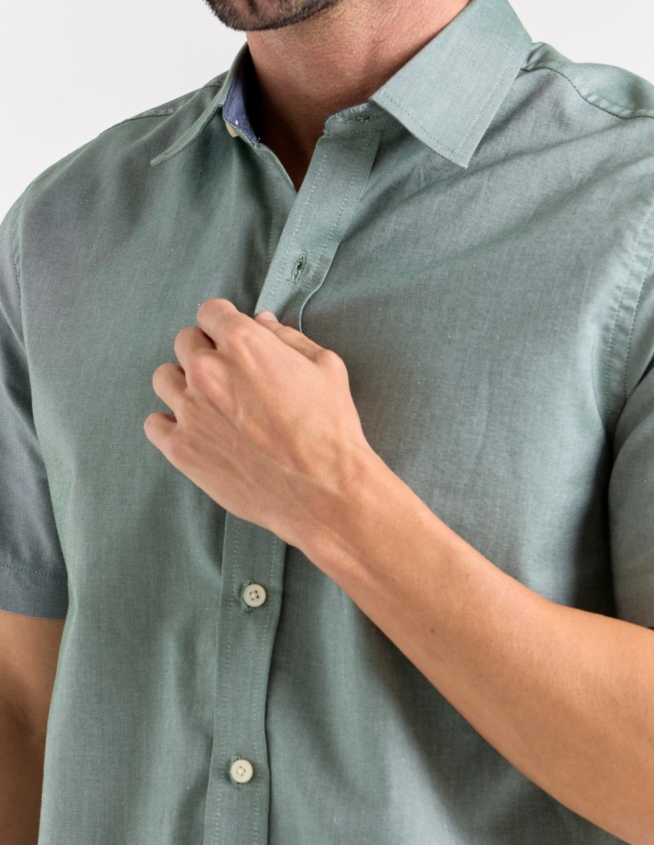 Camisa casual de algodón manga larga para hombre 4